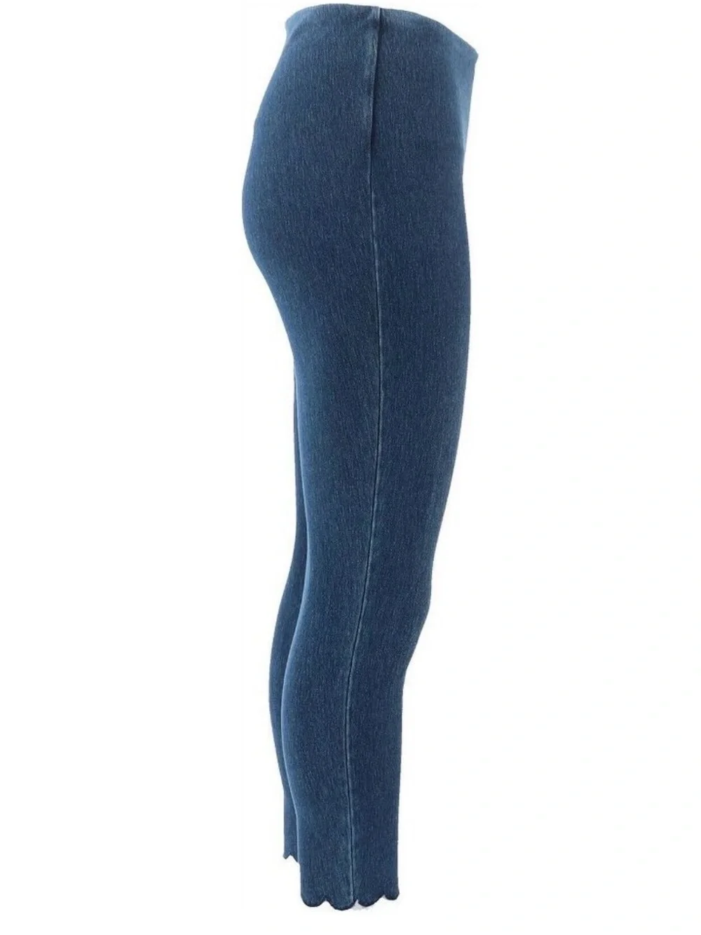 Lyssé Lynette Scallop Edge Denim Pull On Leggings in women’s size Small.